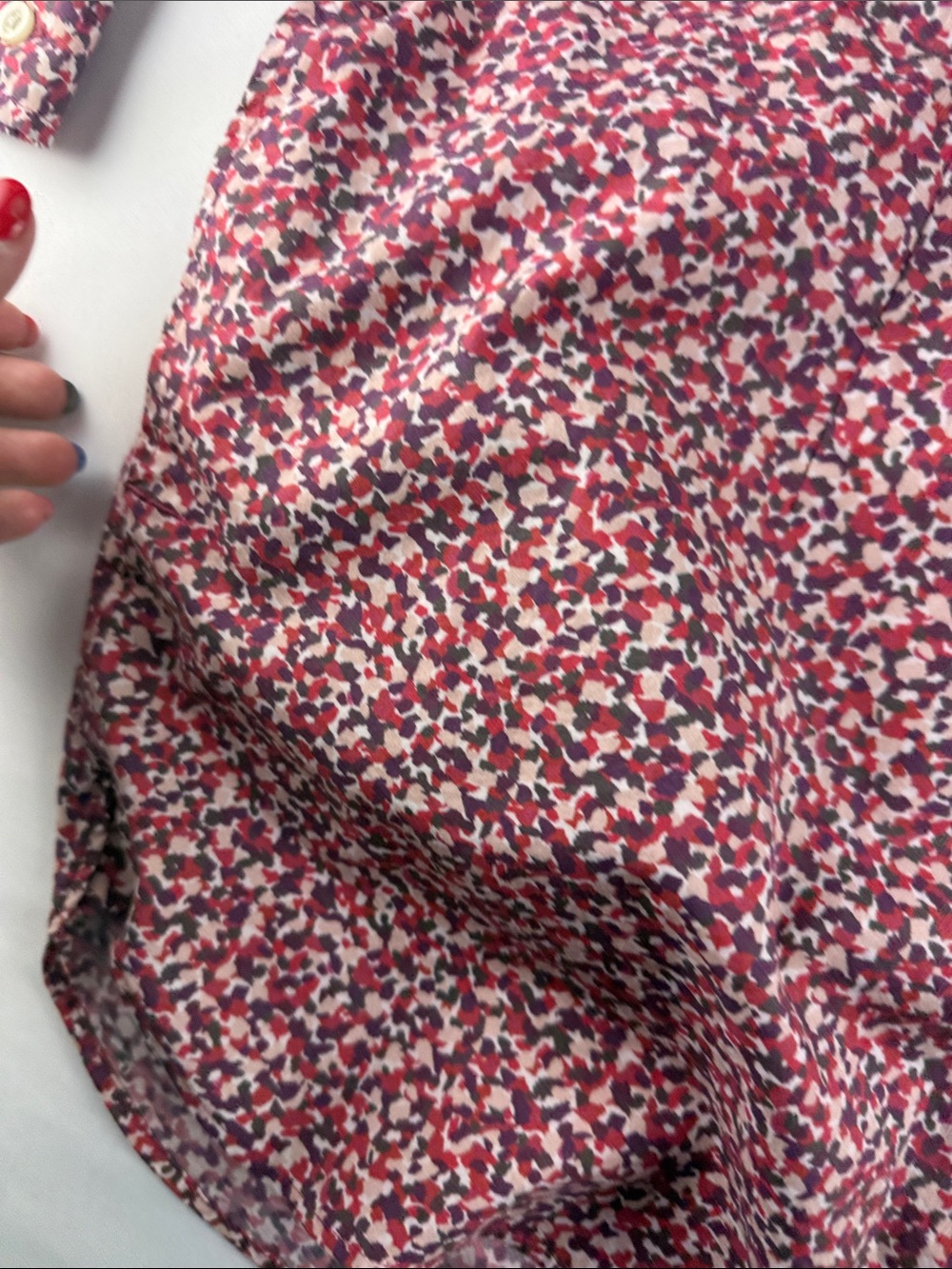 Duluth Trading Pink Floral Print Button Down Tunic Shirt Women's Large EUC - Picture 5 of 7
